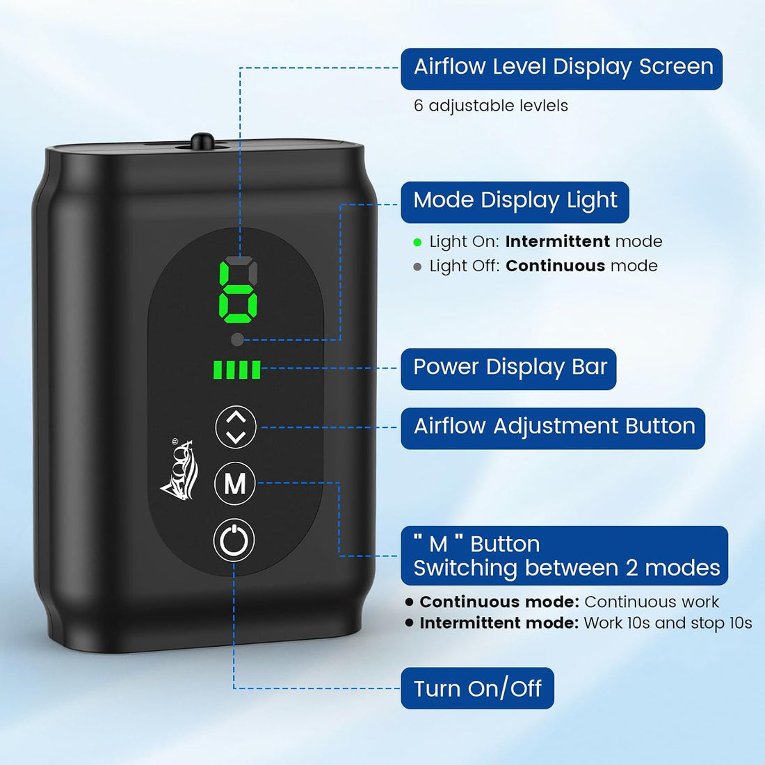 AQQA Battery Powered Aquarium Air Pump, Quiet Fish Tank Oxygen Pump