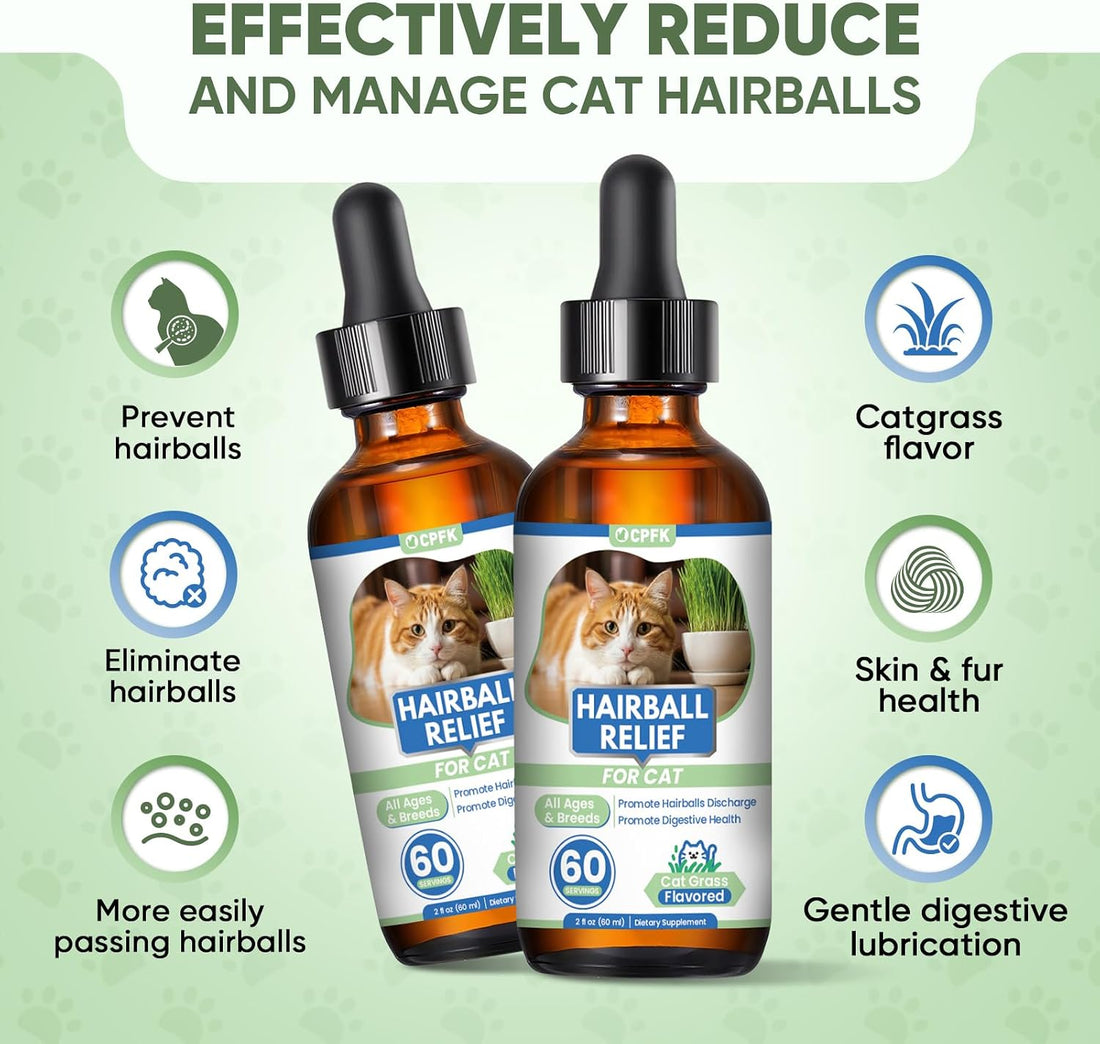 Cat Hairball Remedy Drops, 60 ml 2 Pack Cat Hair Ball Treatment