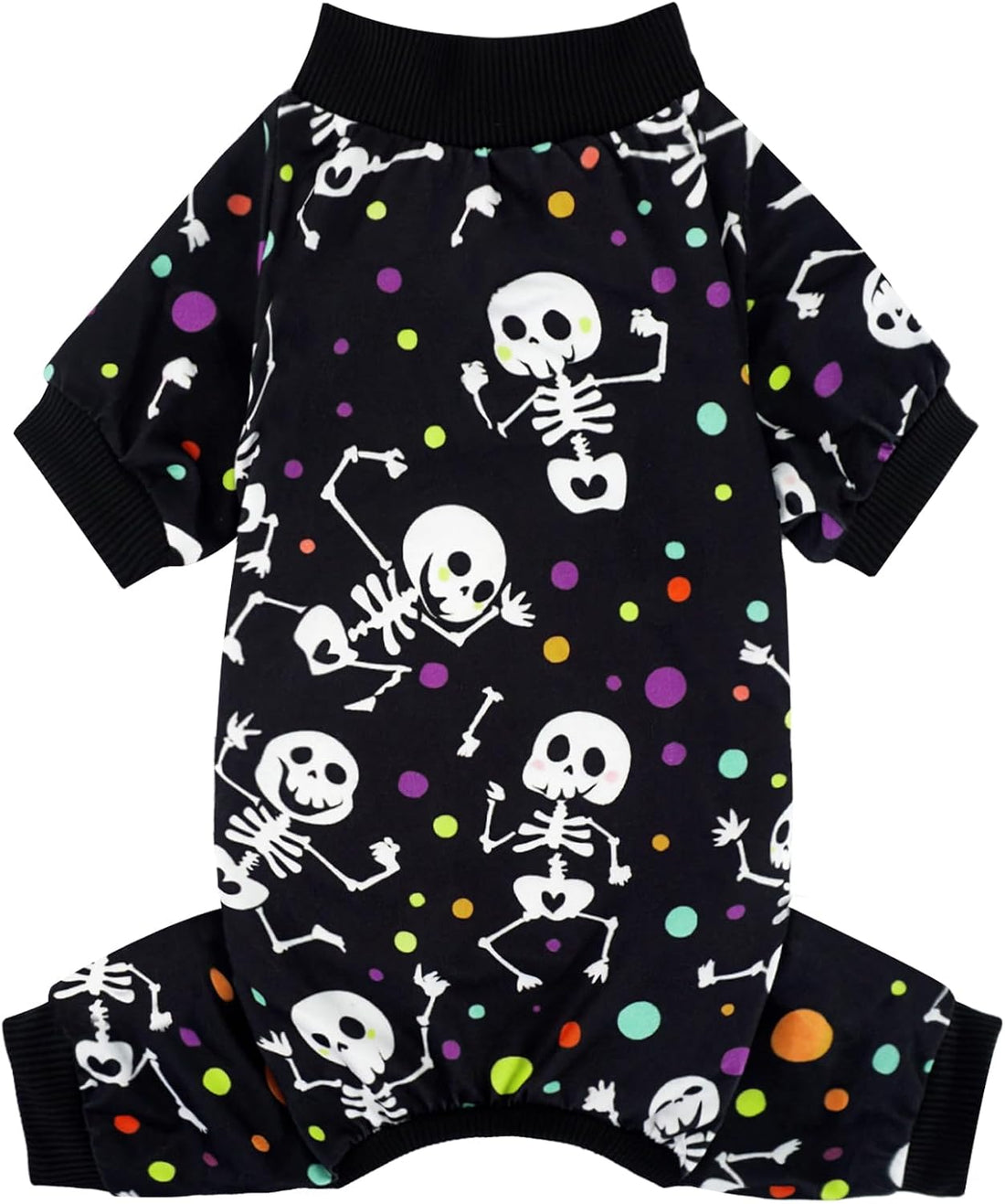 XPUDAC Dog Halloween Pajamas for Small Medium Dogs Skull Costume Soft