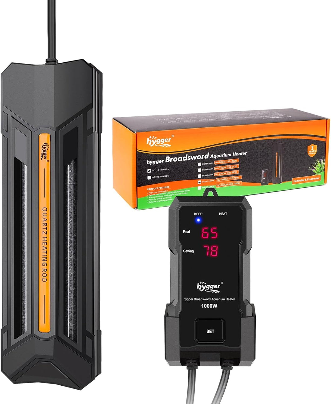 hygger 300W Aquarium Heater with Controller