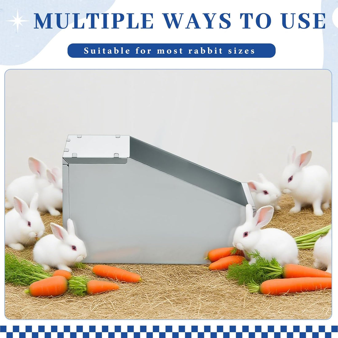 1 Pcs Galvanized Metal Rabbit Nesting Box, 14.5 * 8.5 * 8 Inch