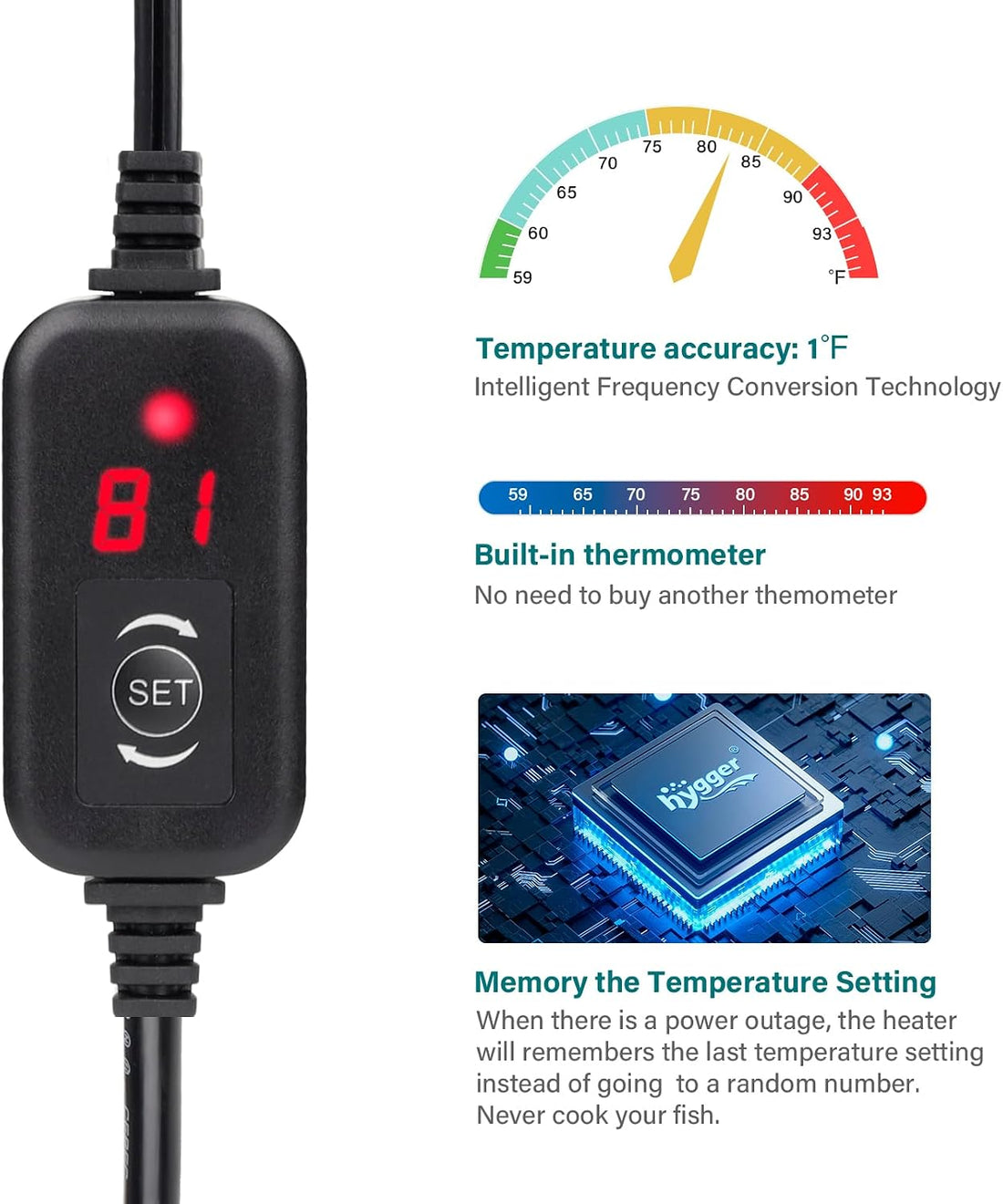 hygger Submersible Aquarium Heater
