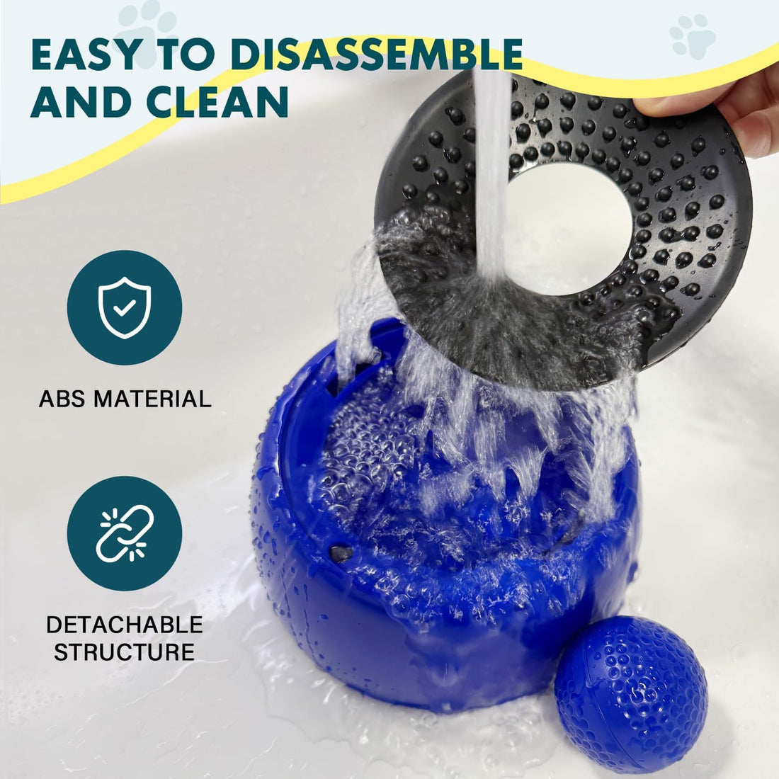 Dog Bowls, Slow Feeder Dog Bowls with Rolling Ball, Non-Slip Base