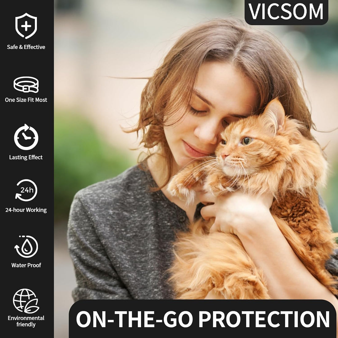VICSOM Flea Collar for Cats, Flea and Tick Prevention for Cats, 4 Pack