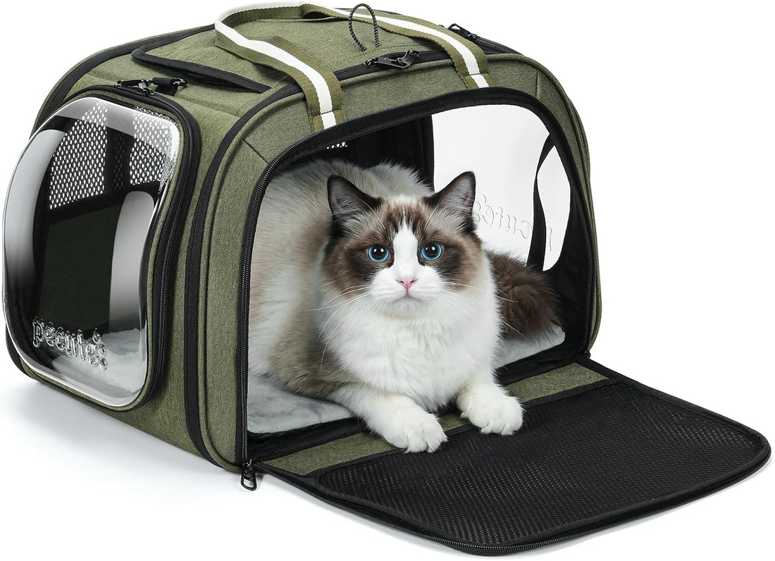 Pecute Cat Carrier,Double Bubble Pet Carrier for Cat Small