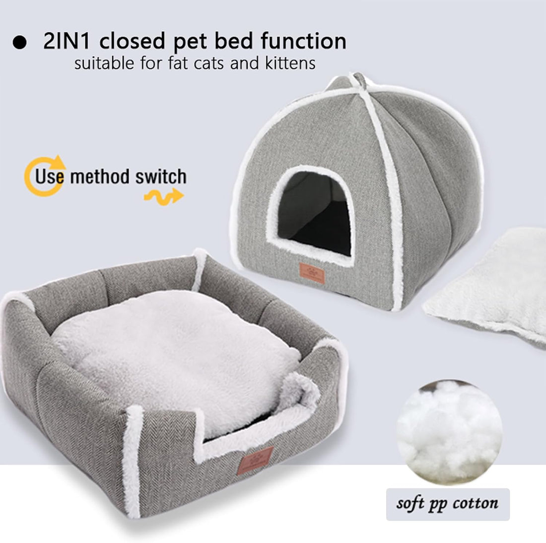 Cat Beds for Indoor Cats-Cat Bed Cave House Tent for Kittens