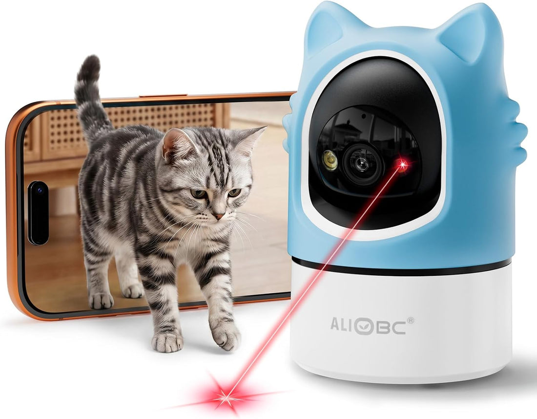 ALIOBC Pet Camera with Phone App Laser Toy 2K Cat Camera no