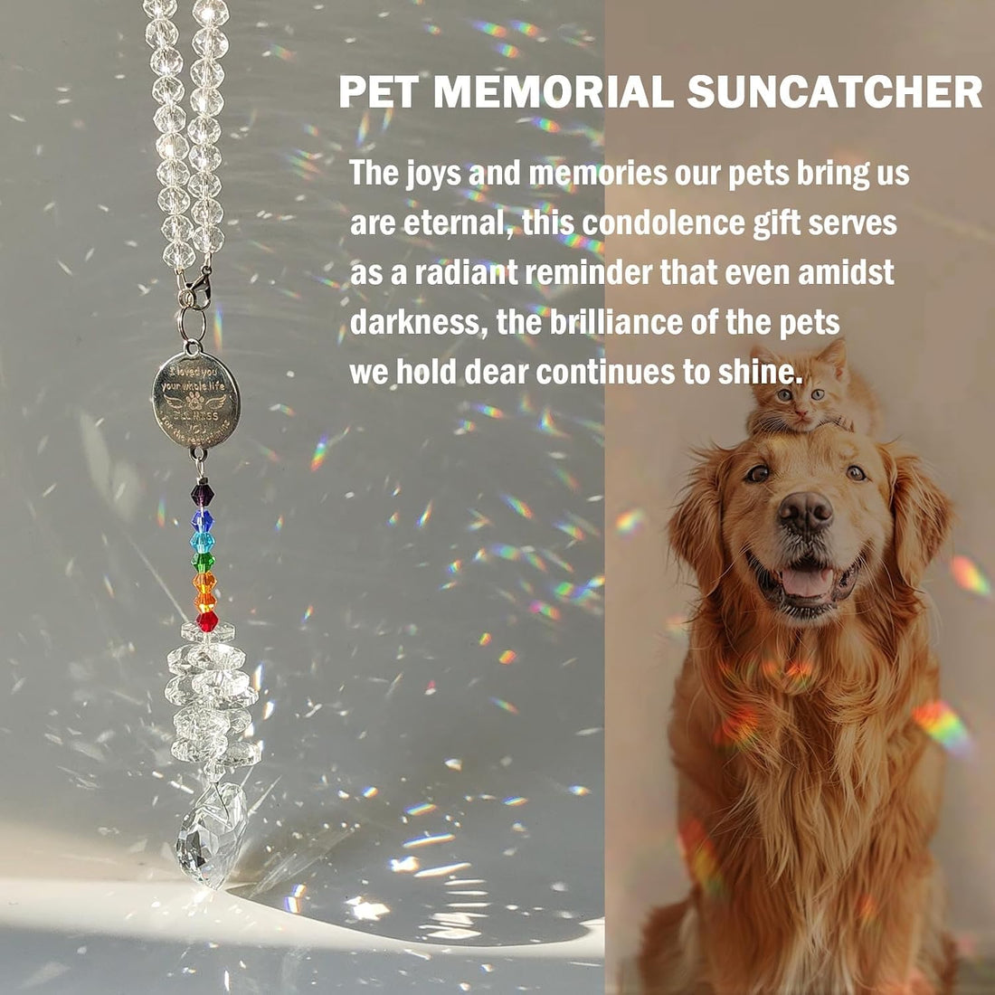 shinyrize Pet Memorial Sympathy Gifts for Dogs Loss Suncatcher