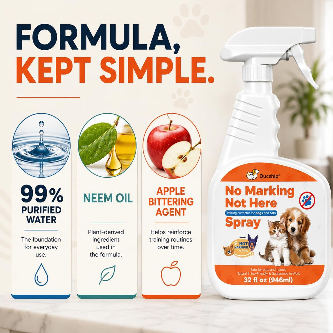 Dog House Training Spray for Repeat Accident Areas, 32 Fl Oz