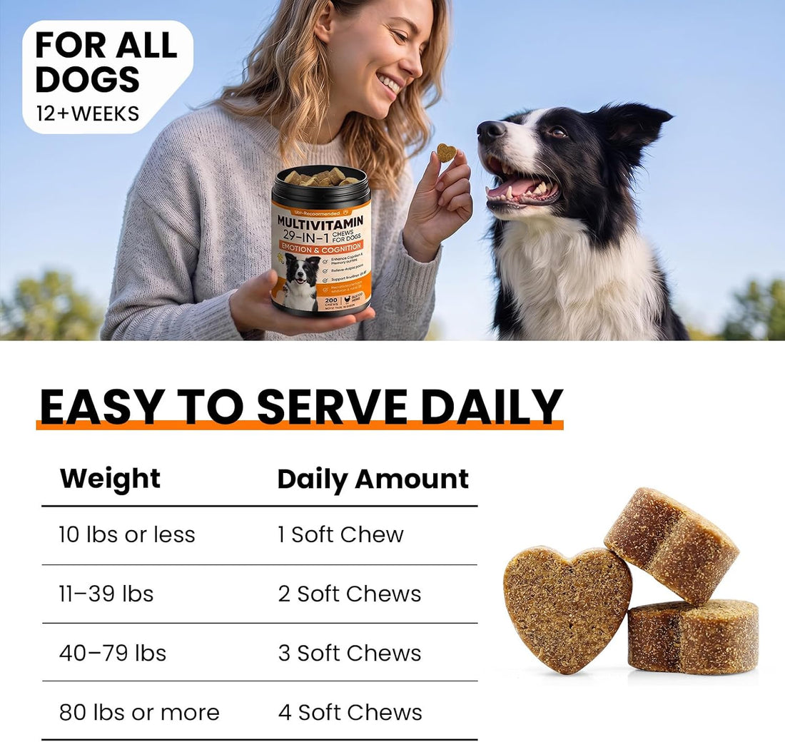 29 in 1 Dog Vitamins and Supplements 200 Ct Advanced Dog Multivitamin