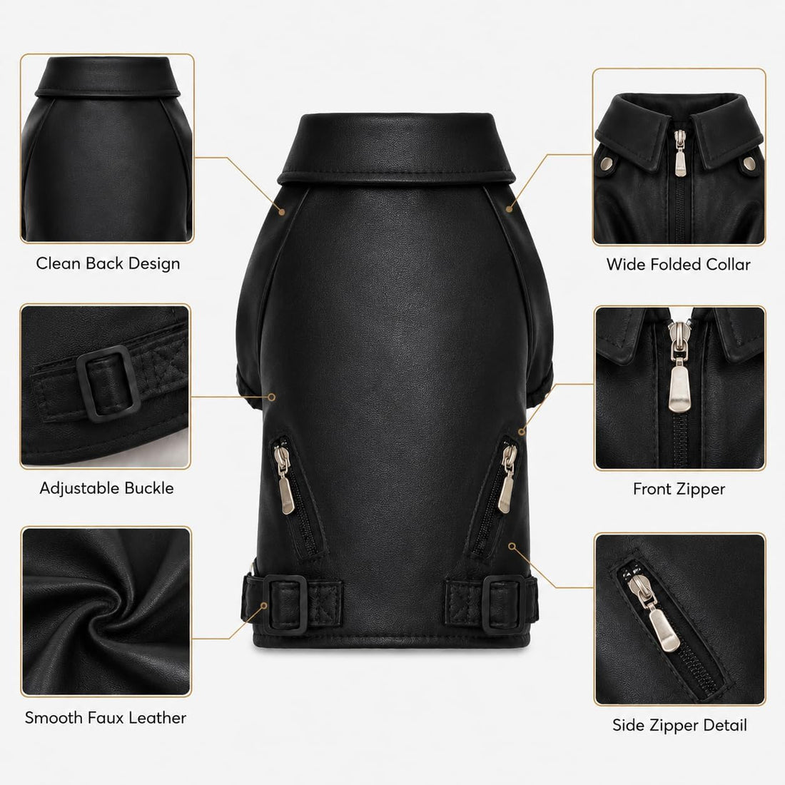 Lovelonglong Cool Dog Leather Jacket