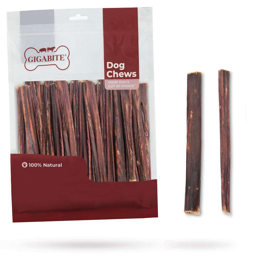 GigaBite Beef Esophagus Dog Treats - Natural Gullet Sticks for Dogs
