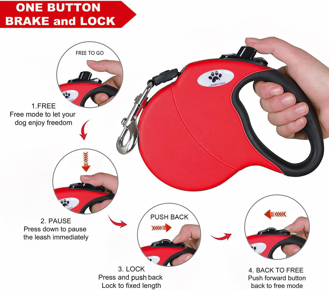 16 ft Retractable Dog Leash for Large Dogs up to 44 lbs,Tangle-Free