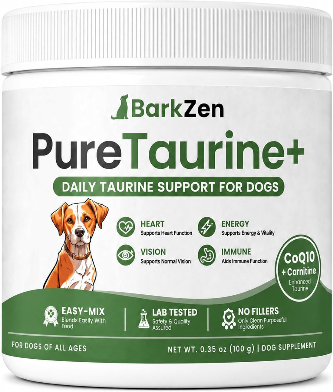 PureTaurine+ Dog Taurine Powder Supplement, Chicken Flavor, 100g