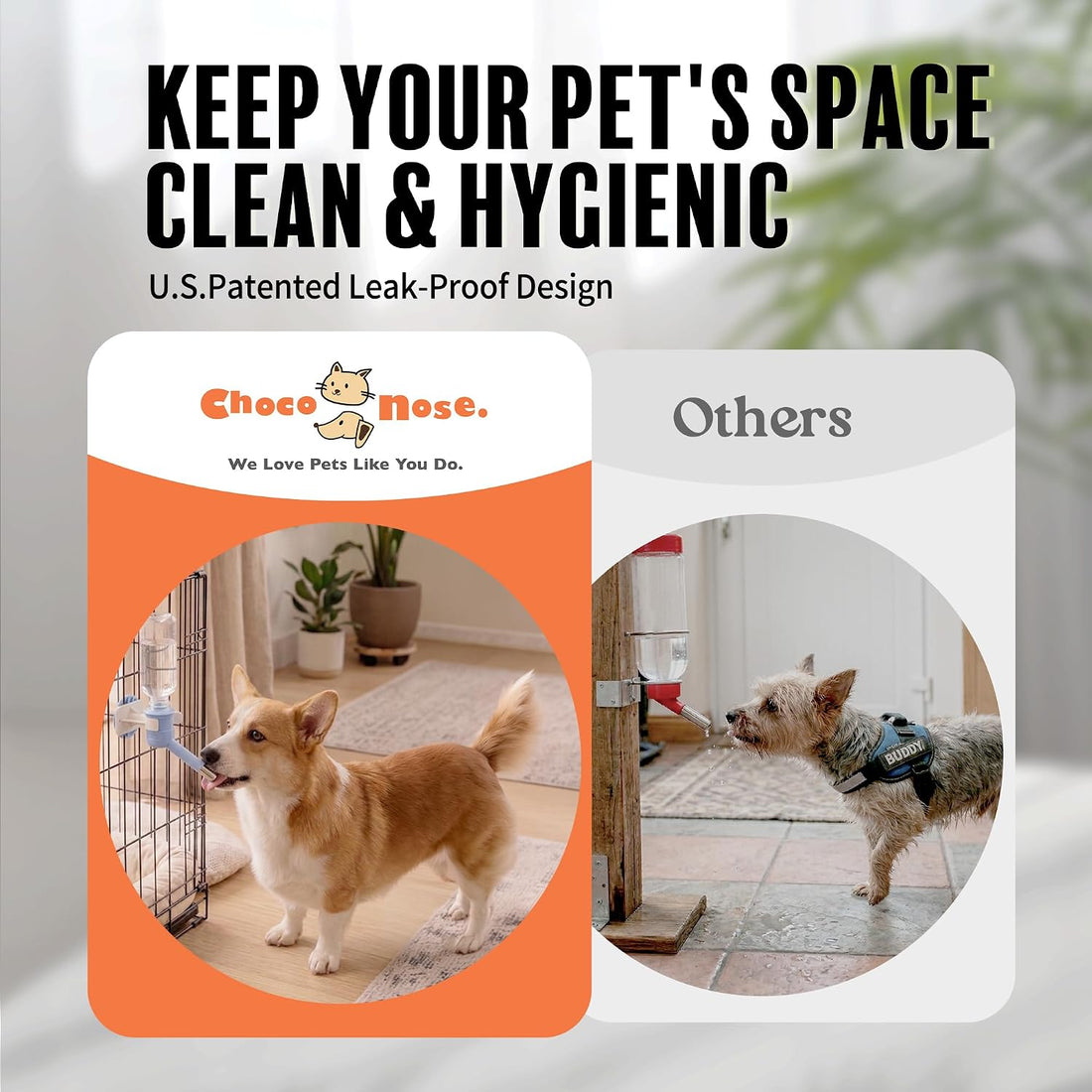 Choco Nose No-Drip Water Bottle for Small Pets