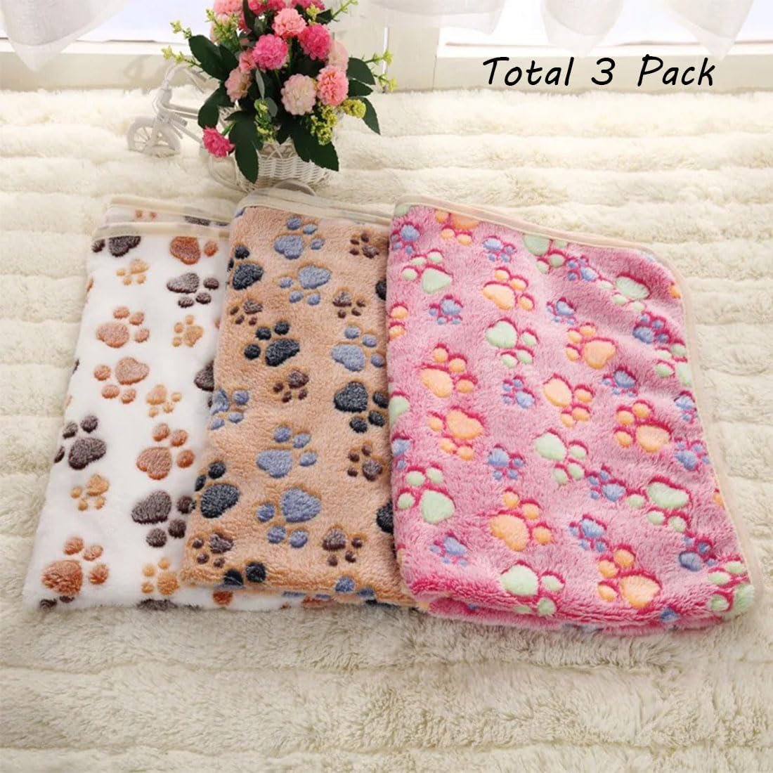 Dog Blankets Cat Pet Blankets Kit Fluffy Fleece Soft Throw Furniture