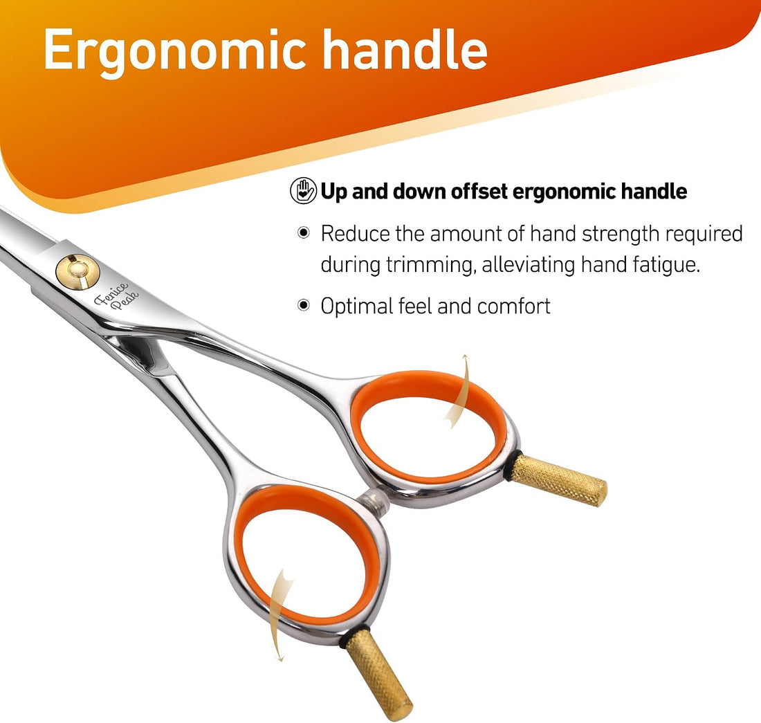 Fenice Peak 5'' Small Curved Scissors Lightweight Dog Cat Grooming