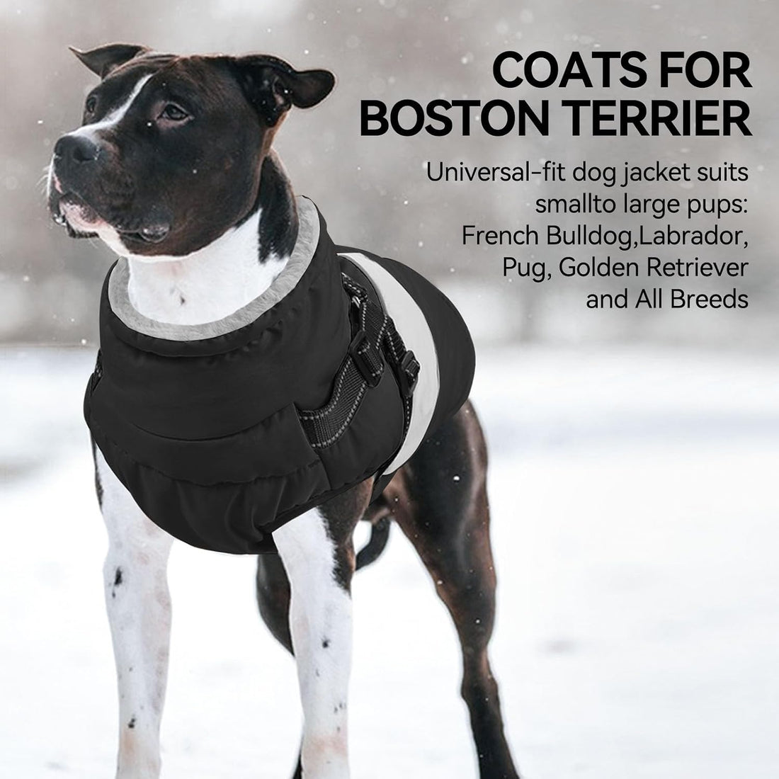 SUNFURA Small Dog Coat with Harness Built in