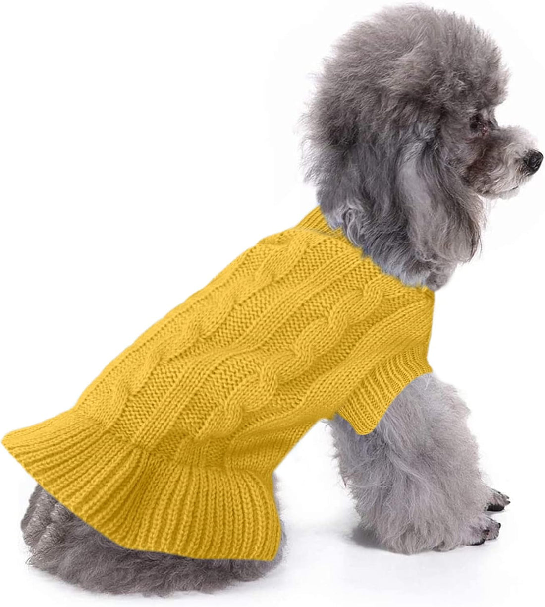Knitted Small Dog Sweater, Turtleneck Pullover Warm Winter Puppy