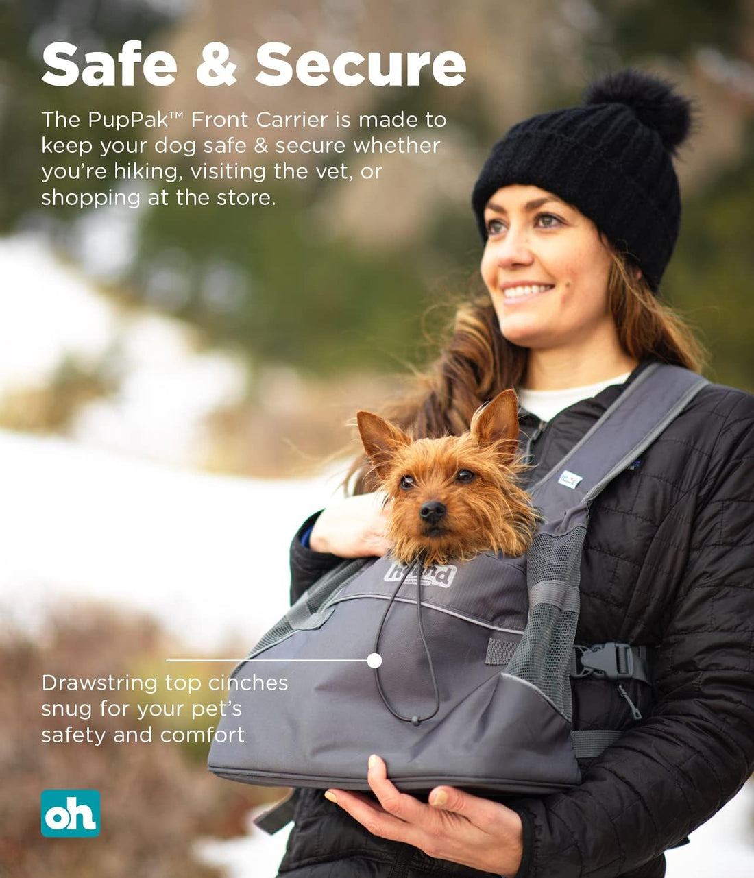 Outward Hound PupPak Dog Front Carrier, Grey, Medium, 12.5" x 9" x 14"