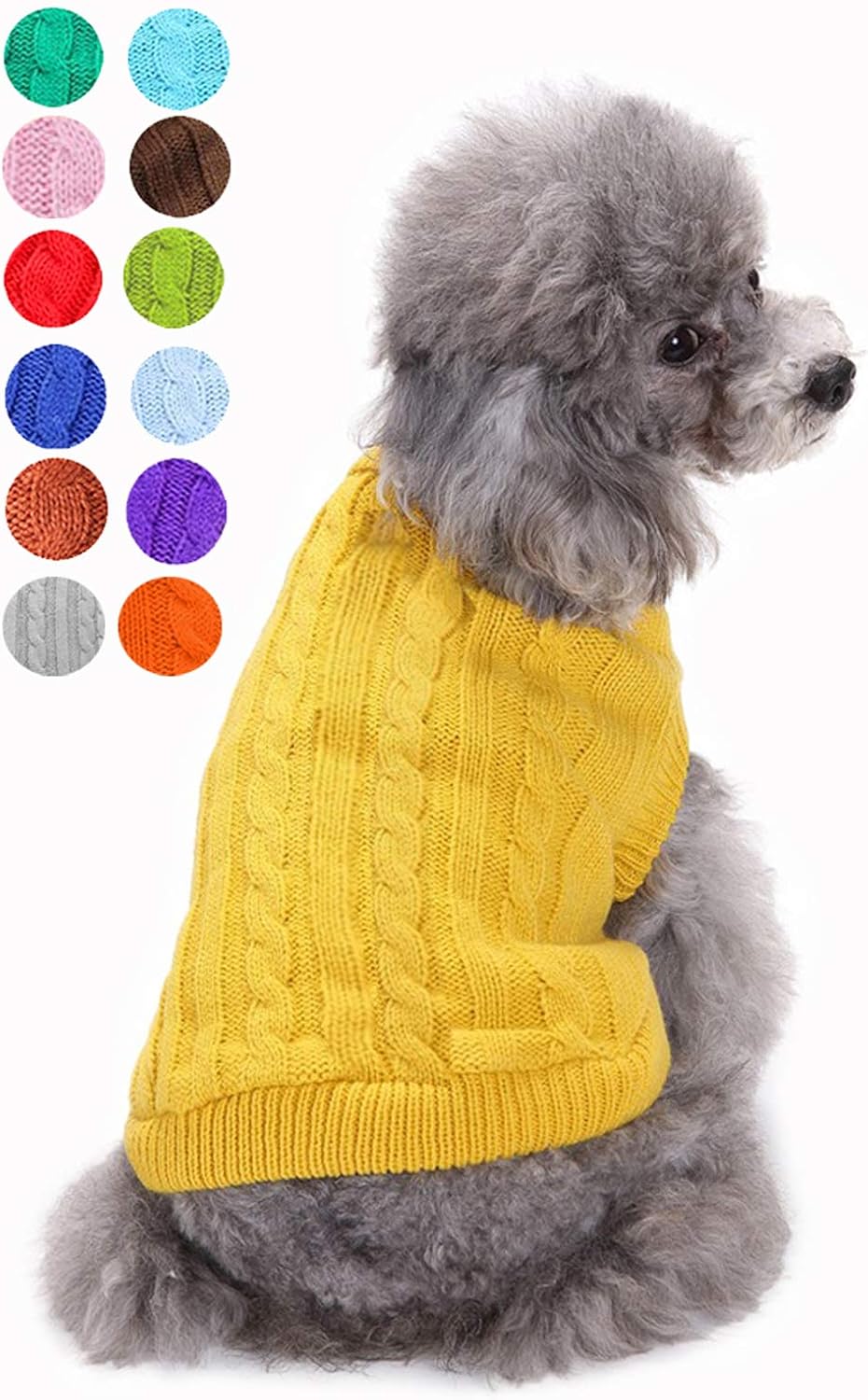 Dog Sweater Soft Warm Turtleneck Knitted Clothes for Small Medium