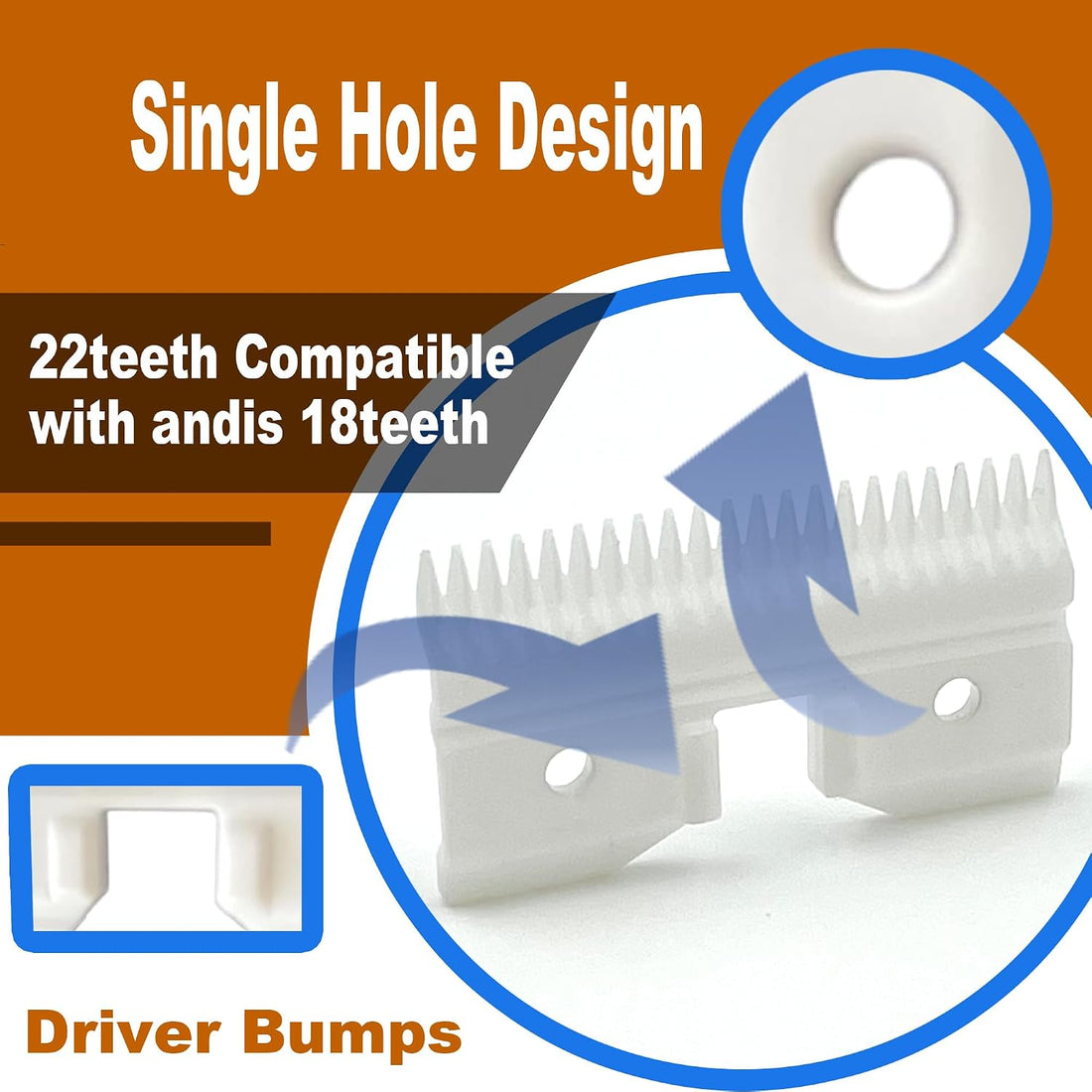 3PCS Ceramic Coarse Replacement Blade Cutter Compatible with Andis