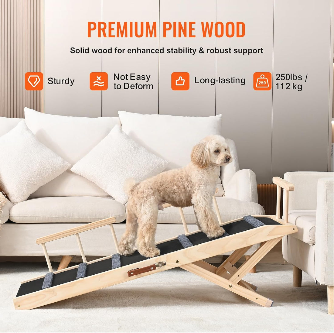 VEVOR Dog Ramp, Folding Pet Ramp for Bed