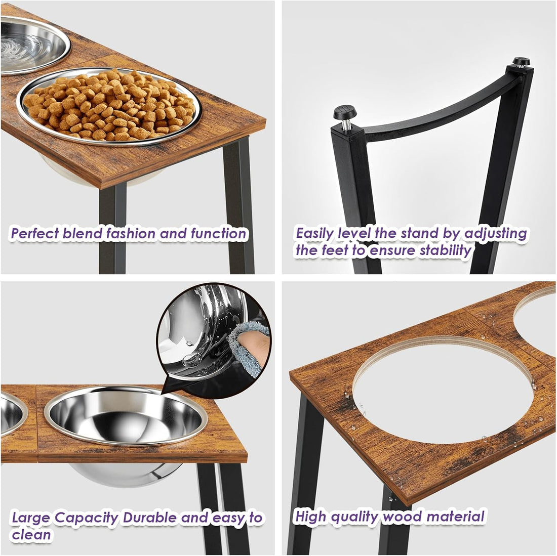 TIDANT Elevated Dog Bowls for X-Large Dogs with Spill Proof Mat 2