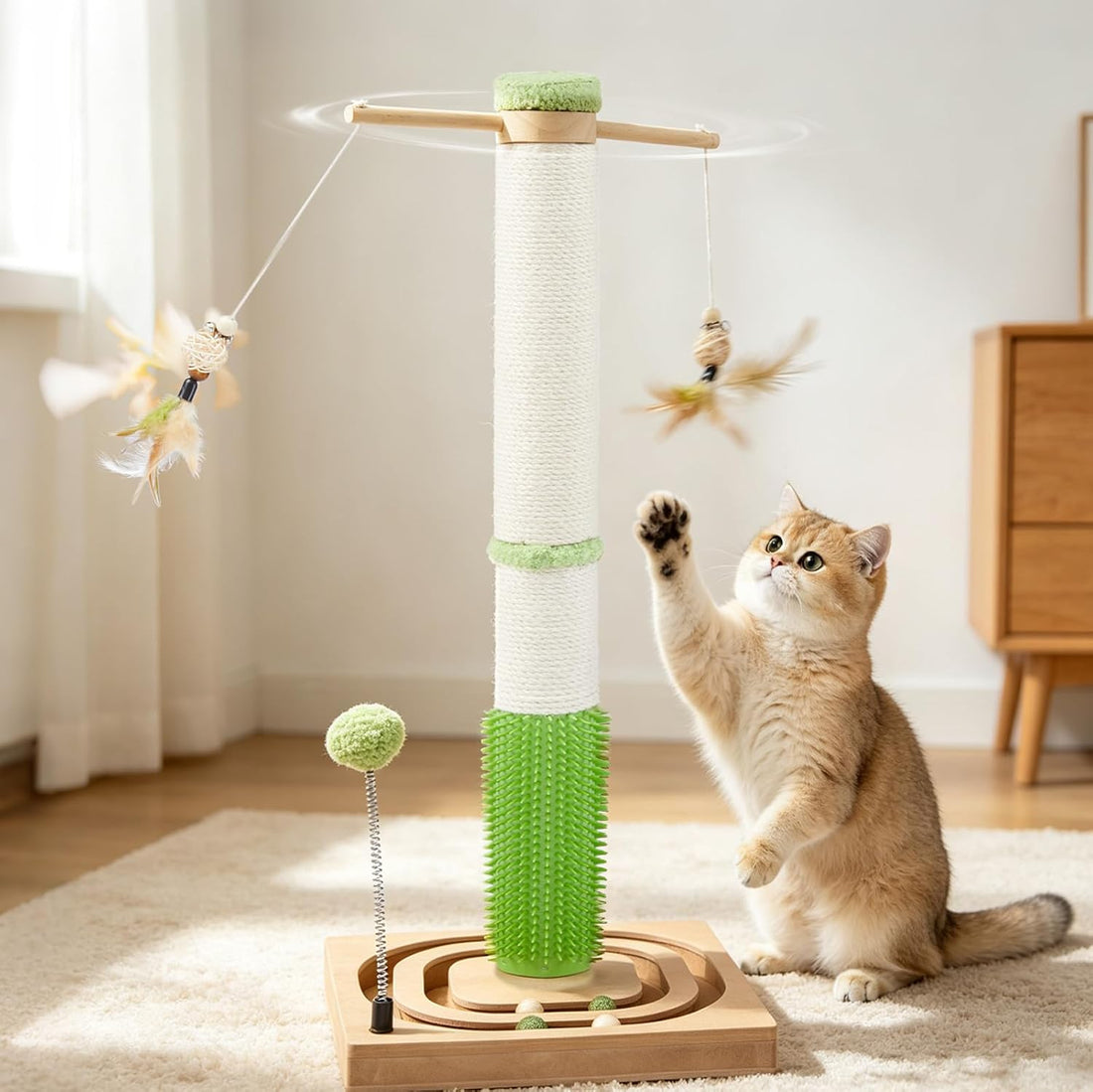 25.79" Cat Scratching Post Tower for Kittens