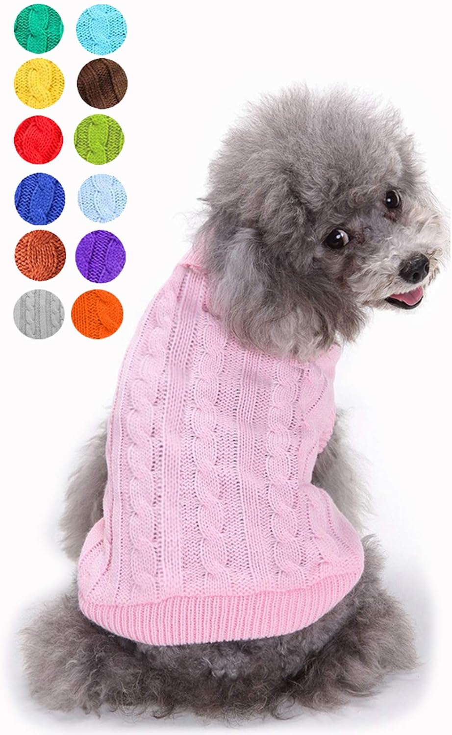 Dog Sweater Soft Warm Turtleneck Knitted Clothes for Small Medium
