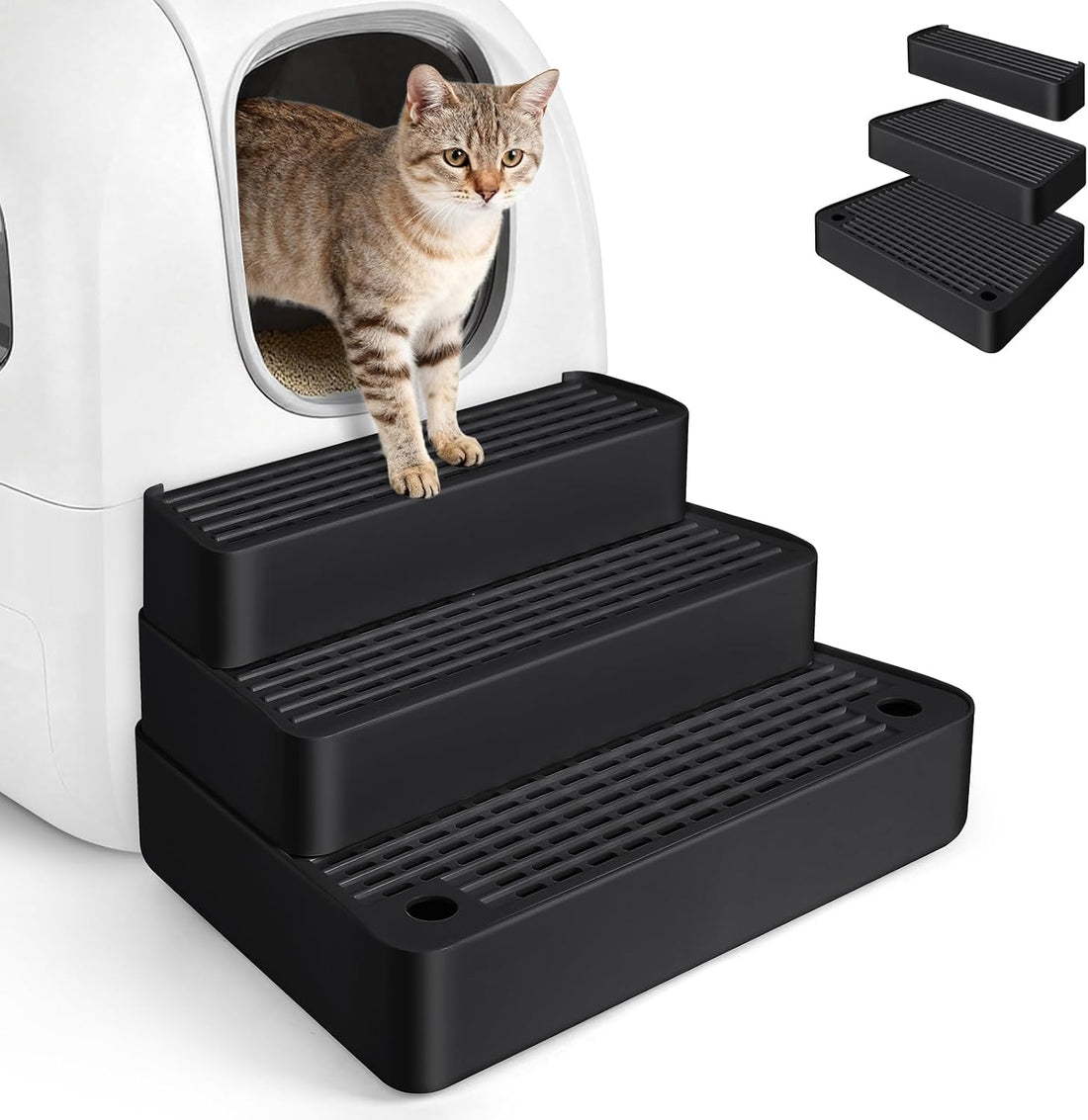 Extra Large 3 Steps Litter Box Ramp