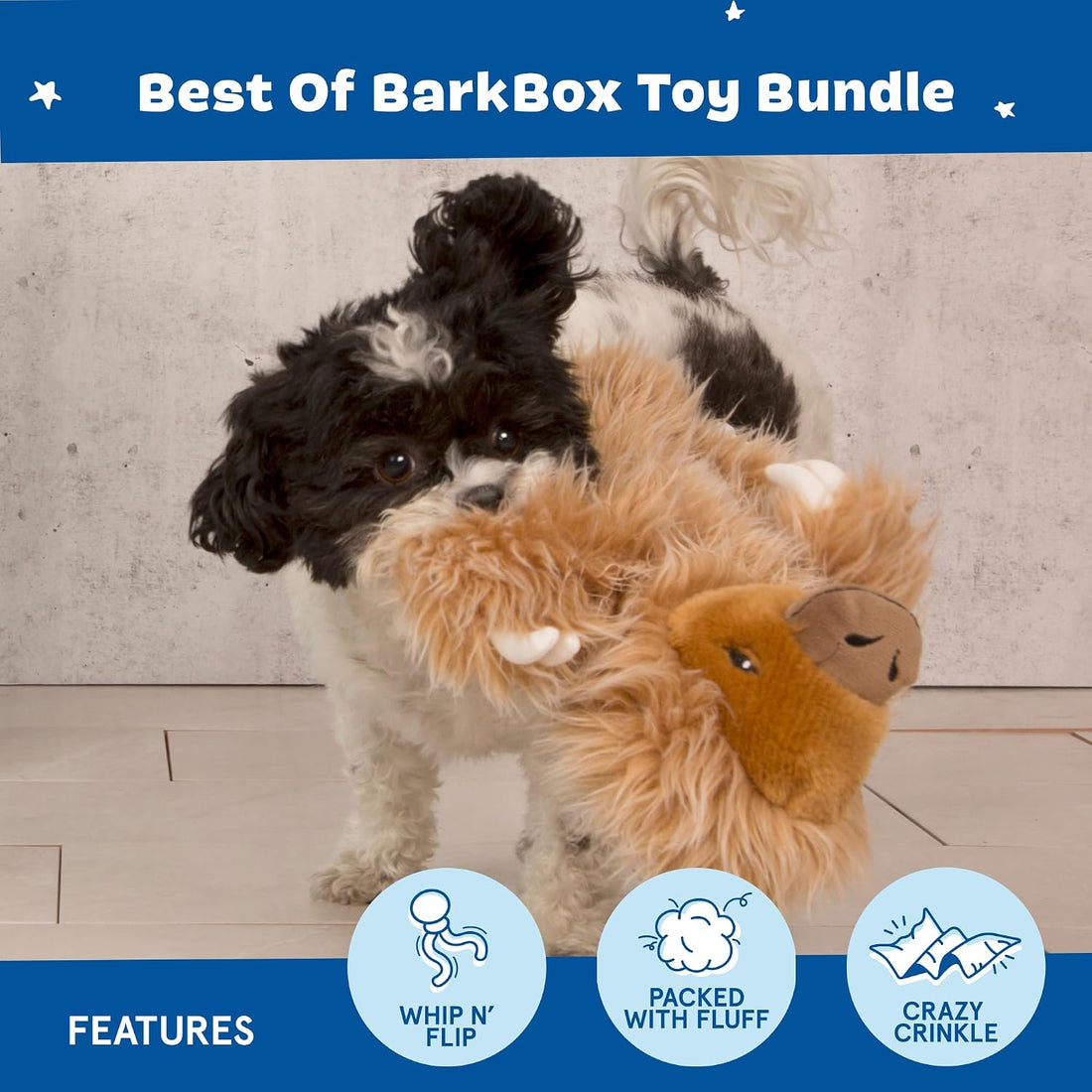 BARKBOX Best of BarkBox Interactive Plush Dog Toy Bundle