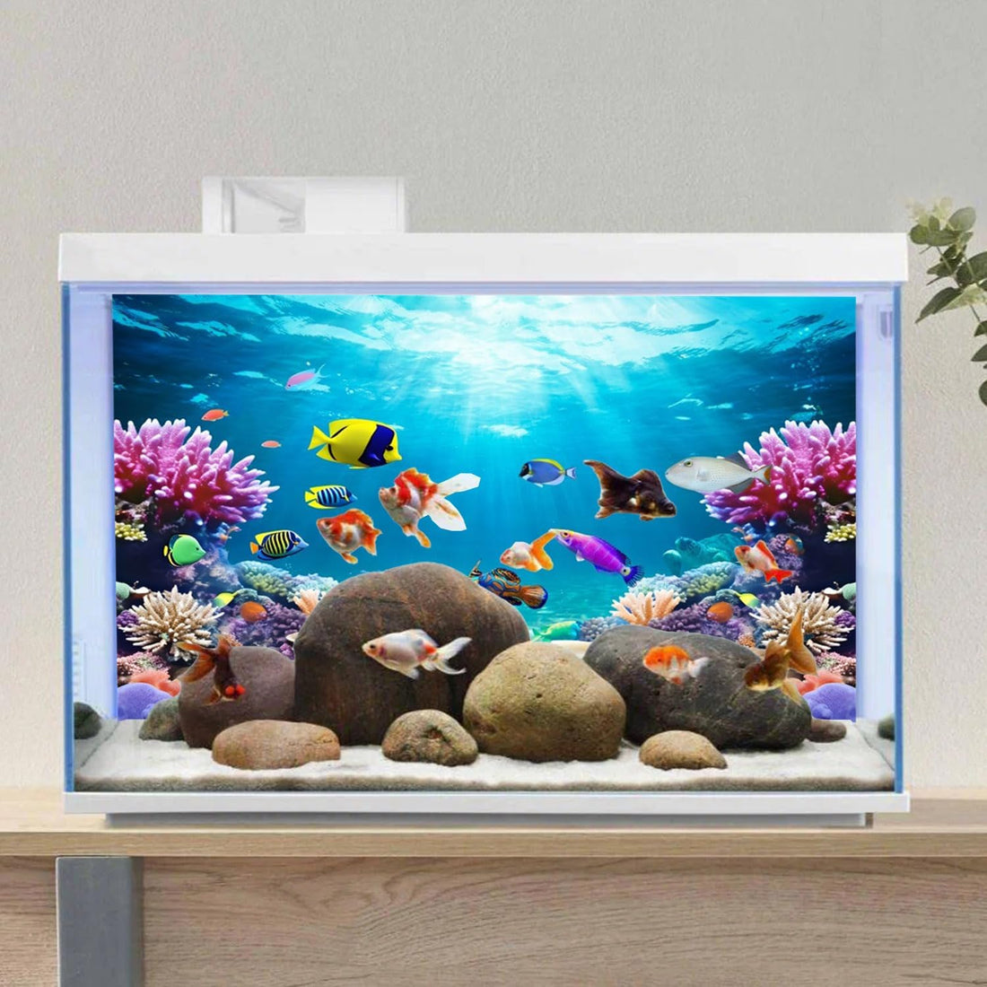 48x18 in Underwater Aquarium Backdrop Tropical Coral Fish Tank