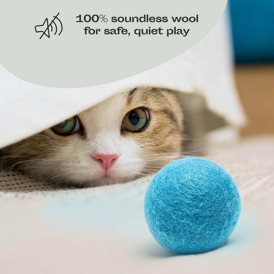MEOWFIA Wool Ball Toys - 6-Pack of Safe for Cats and Small Dogs Balls