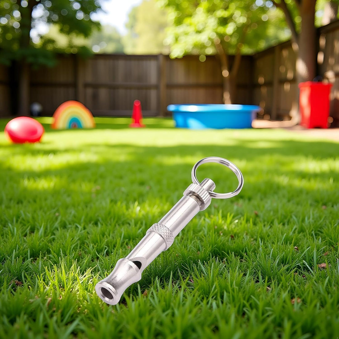 Silver Adjustable Ultrasonic Dog Whistle,Portable Whistle Pet Whistle