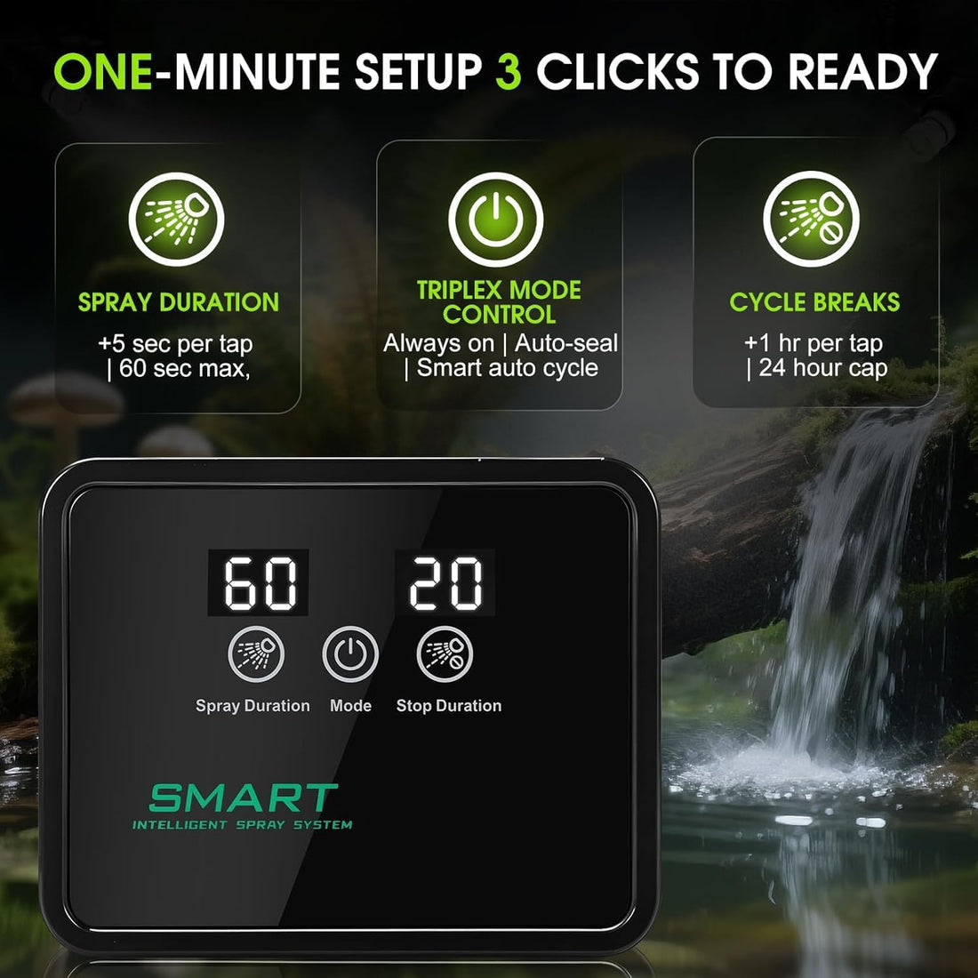 Automatic Reptile Mister Timer 360 Nozzle Terrarium Misting System
