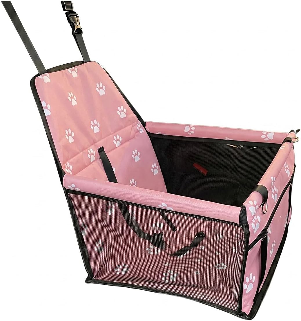 Pet Car Seat, Waterproof Oxford Dog Car Booster Seats, Pink Bone