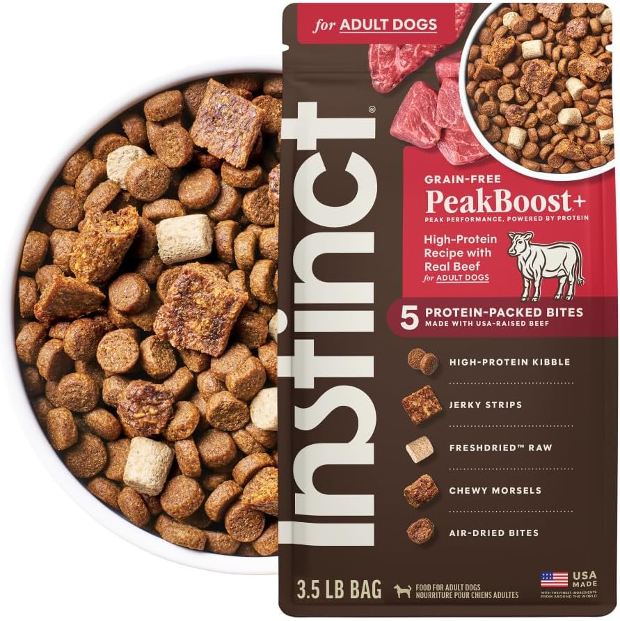 Instinct PeakBoost Dry Dog Food, 5 Protein-Powered Pieces, Beef