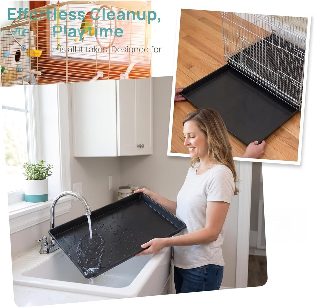 Abaodam Dog Crate Replacement Tray Black Abs 17.17X12.89X0.98in