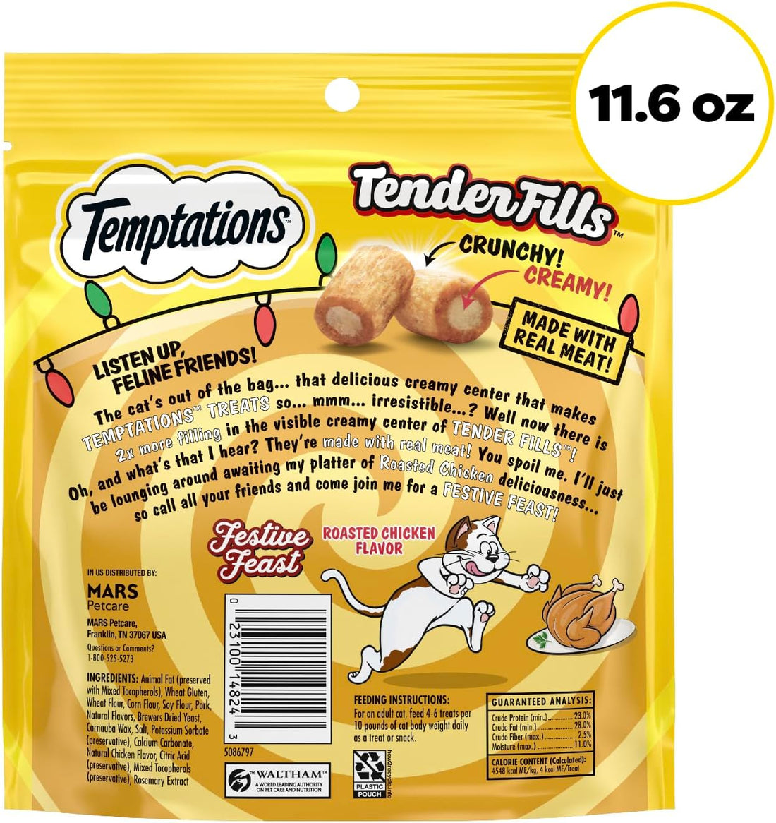 Temptations Tender Fills Adult Cat Treats, Festive Feast Flavor
