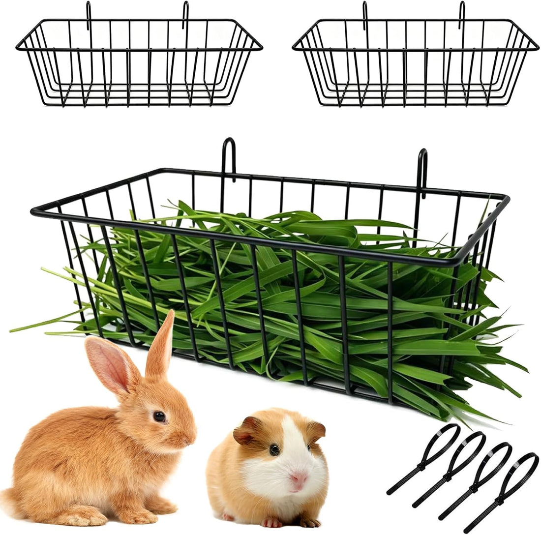 Rabbit Hay Feeder Rack, 2 Pcs Small Animals Hay Dispenser with Hooks