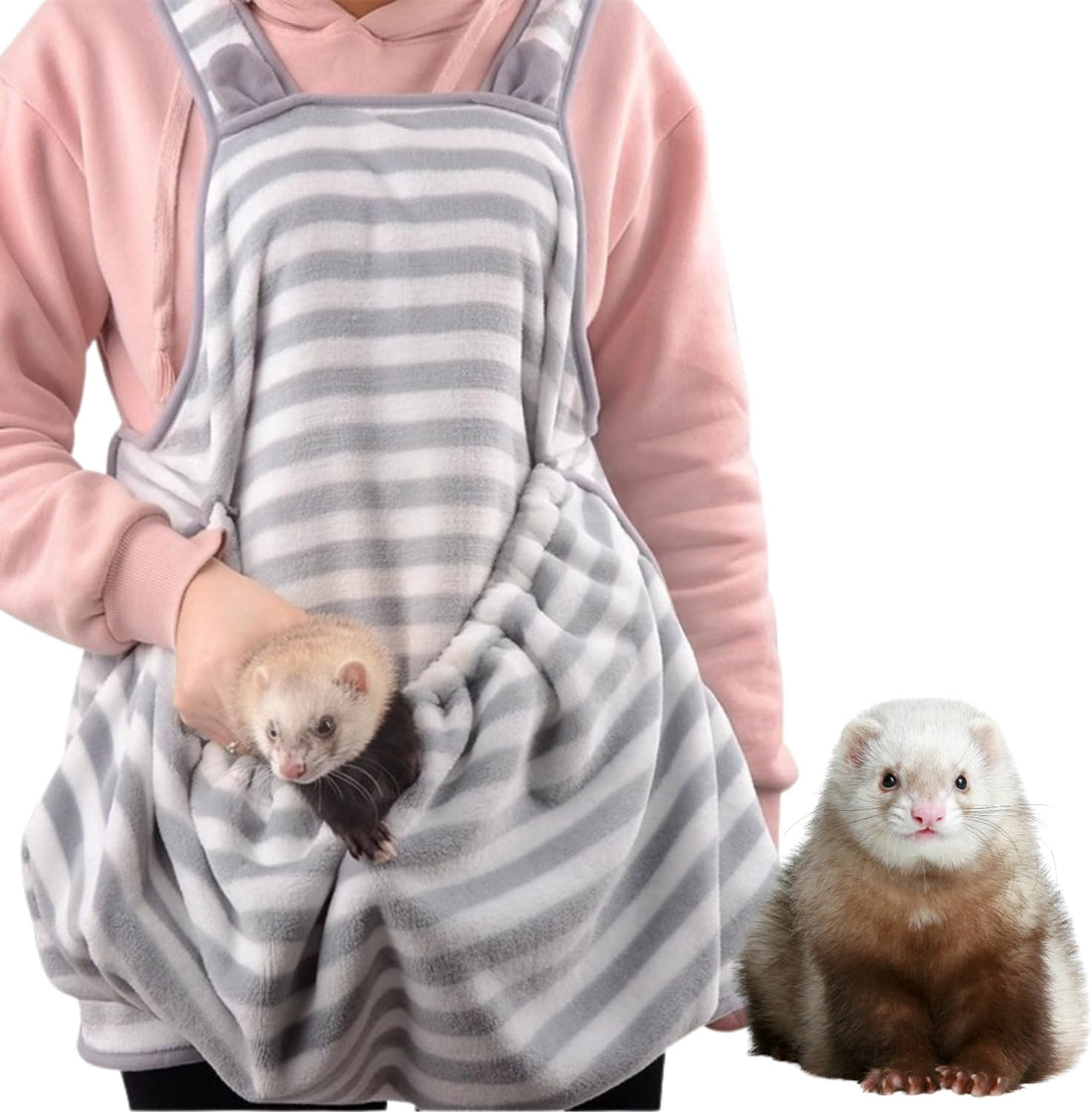 Ferret Sling Carrier - Fleece Small Pet Carrier Bag Soft Breathable