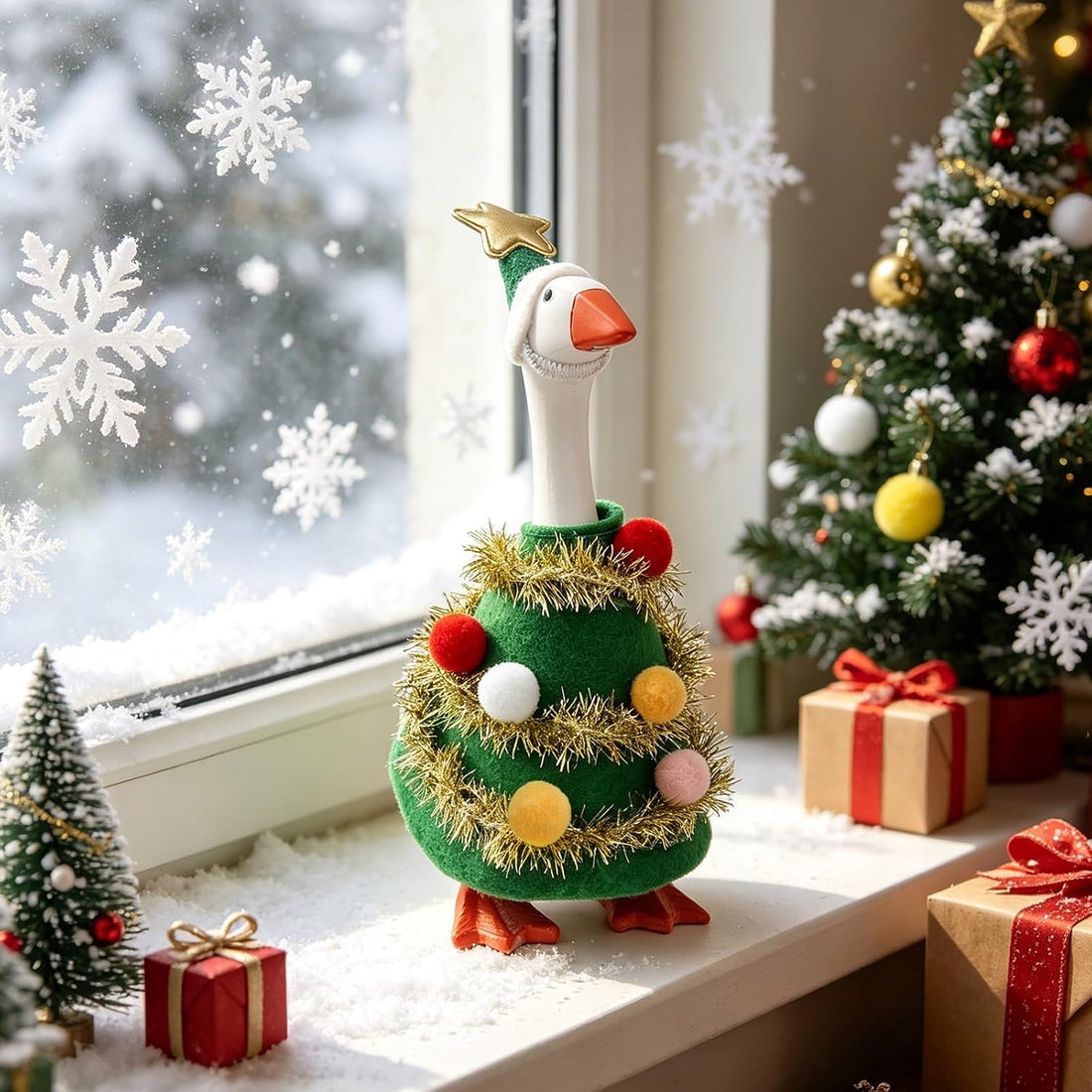 7 Inch Desk Goose Outfits, Mini Christmas Tree Costume for Desktop