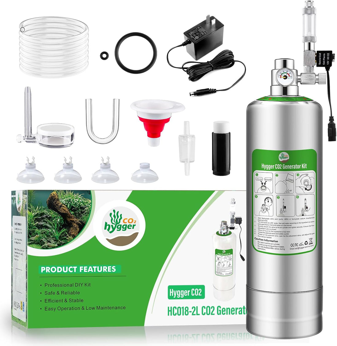 2L Aquarium CO2 Generator System