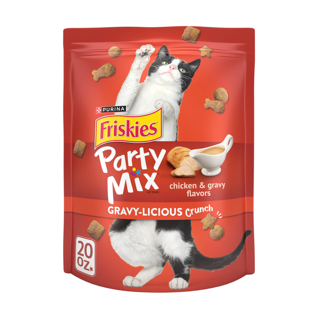 Purina Friskies Cat Treats, Party Mix Gravy-licious Crunch Chicken