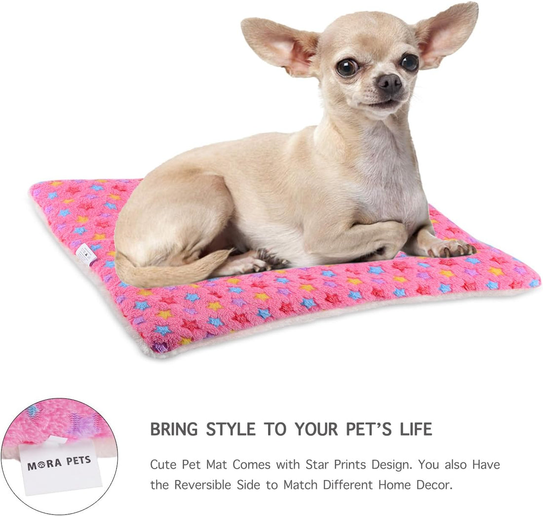 Mora Pets Dog Bed Crate Pad Ultra Soft Pet Bed with Cute Star Print