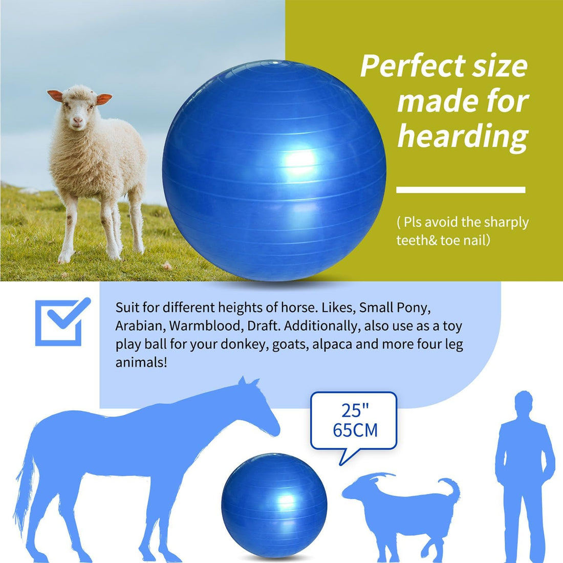 40 Inch Horse Play Ball, Blue