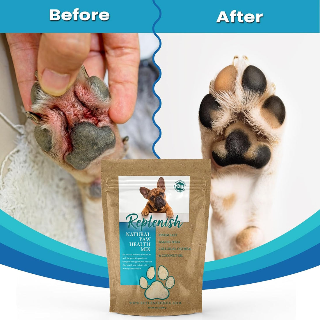 Replenish Epsom Salt for Dogs Paws Soaking Solution for Dry Cracked