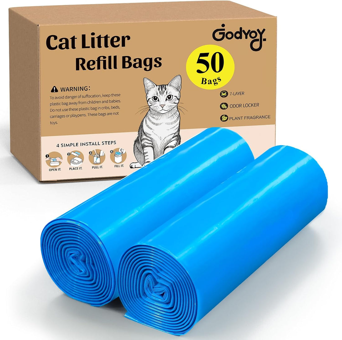 Cat Litter Refill Bags Compatible with Genie Easy Roll Litter Bin