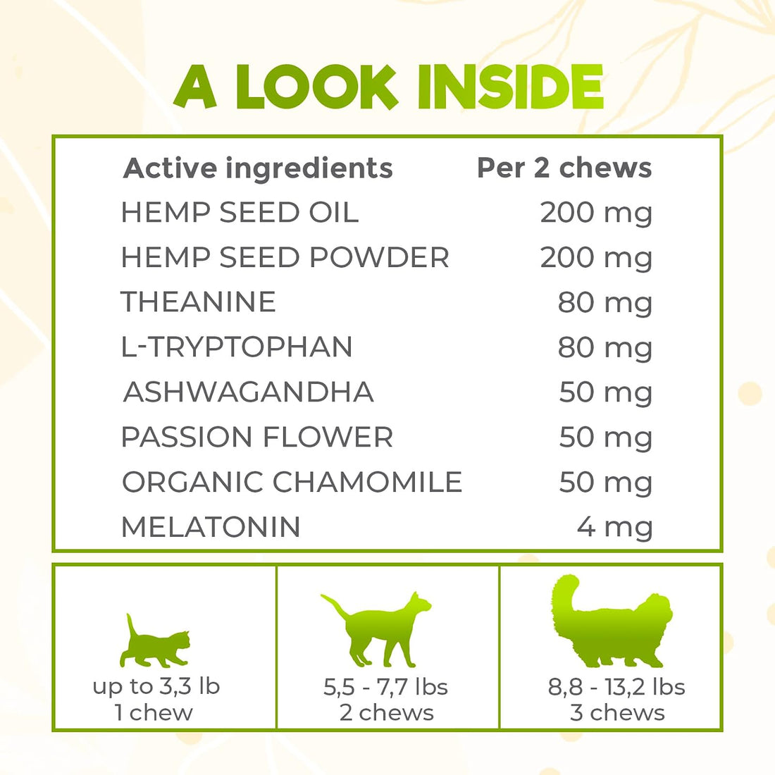 ZENO Hemp Calming Chews for Cats Anxiety 200 pcs - for Travel, Stress